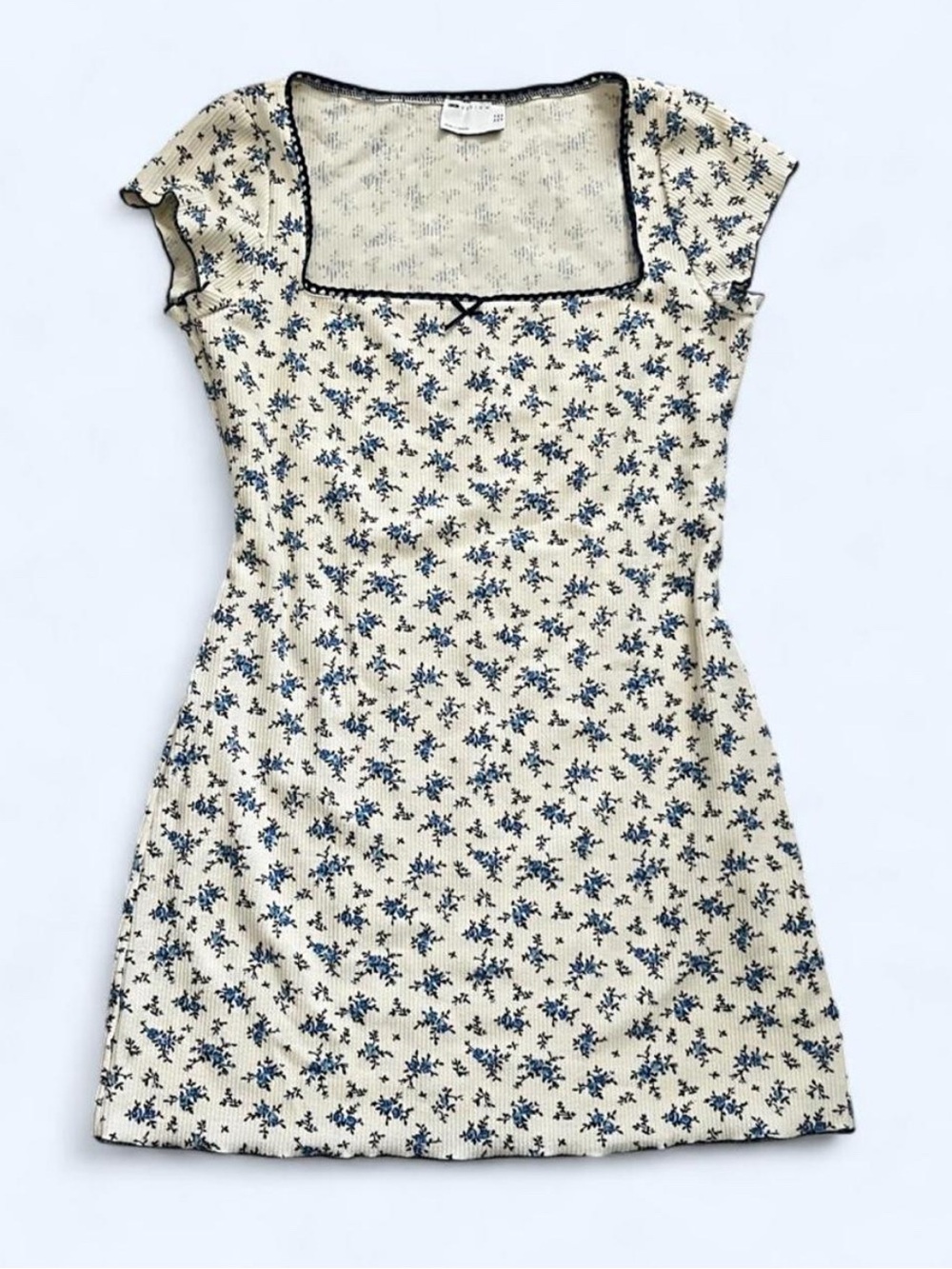 ASOS Cream Mini Dress with Blue Floral Print